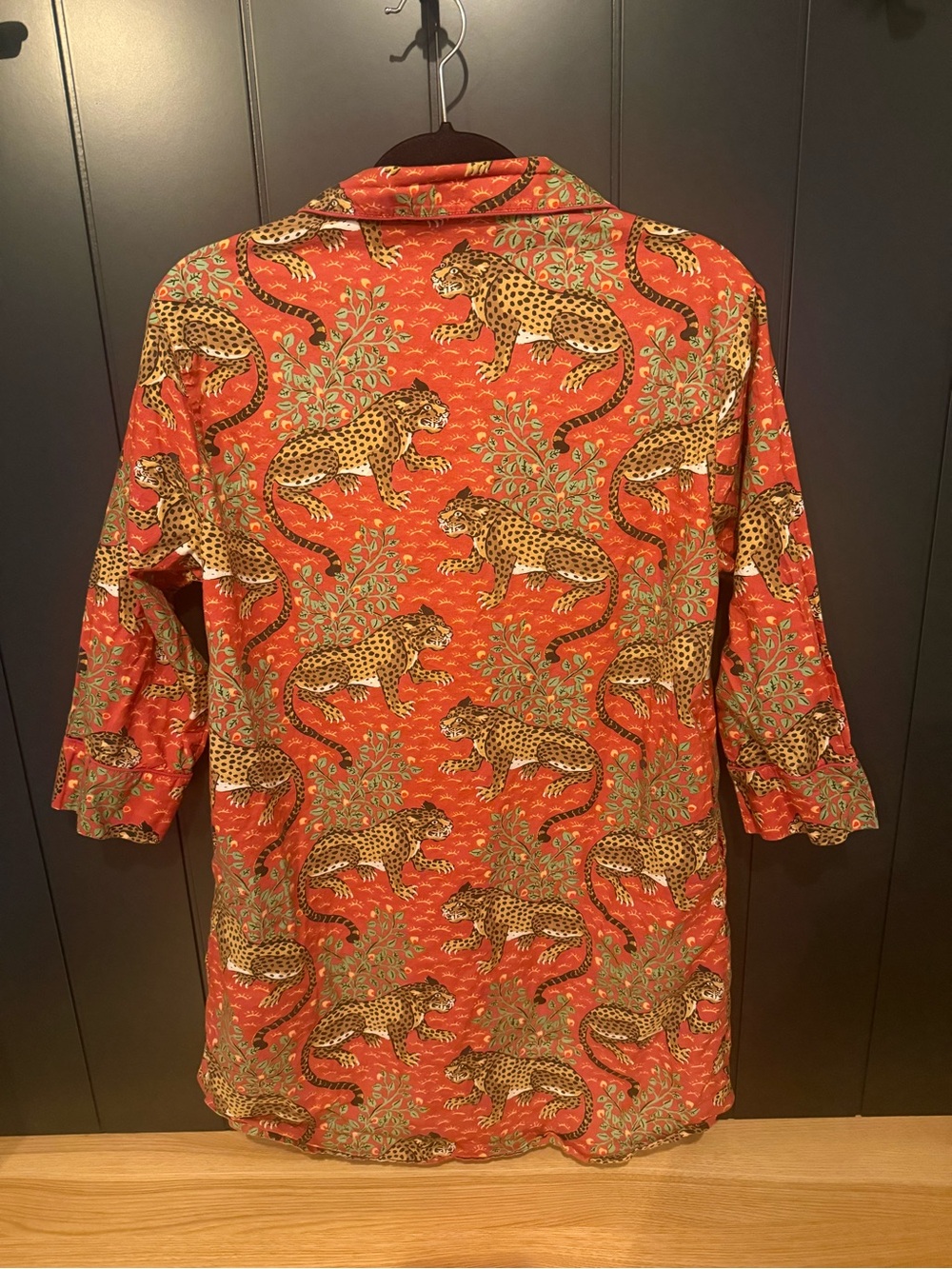 🐆 Printfresh Women’s Scarlet Red Bagheera Sleep Shirt 100% Organic Cotton - Picture 6 of 10